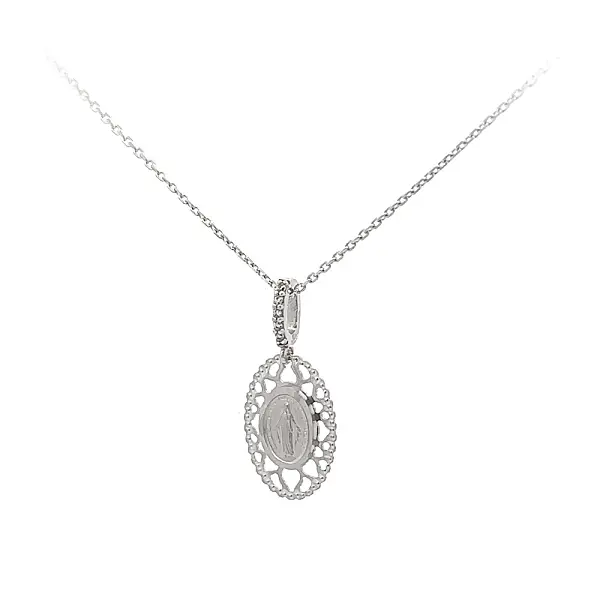 Mặt dây chuyền hình Đức Mẹ Đồng Trinh Maria với đá zircon