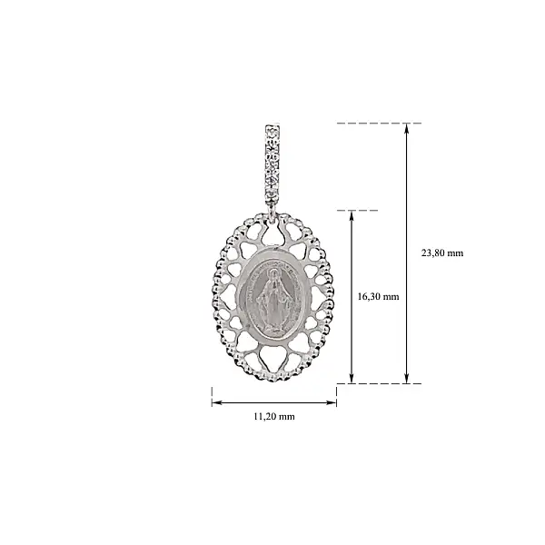 Mặt dây chuyền hình Đức Mẹ Đồng Trinh Maria với đá zircon