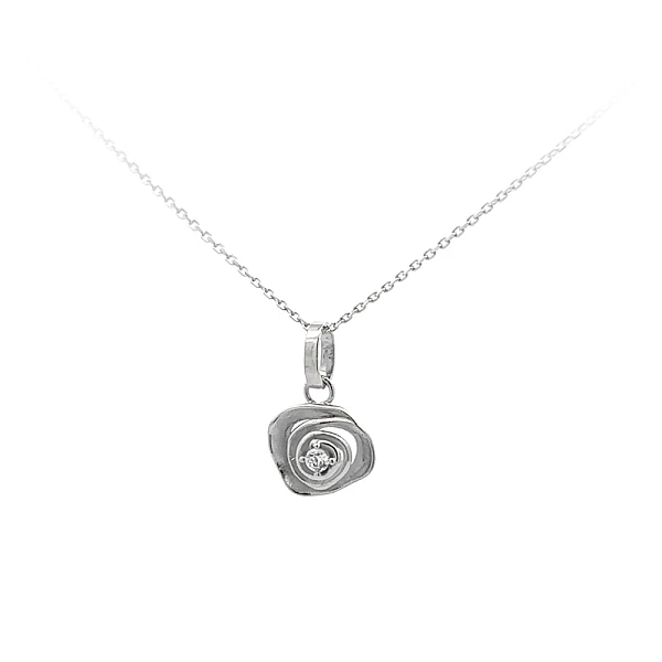 Mặt dây chuyền zircon trắng vàng