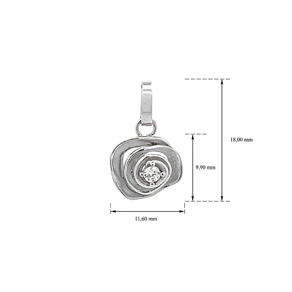 Mặt dây chuyền zircon trắng vàng