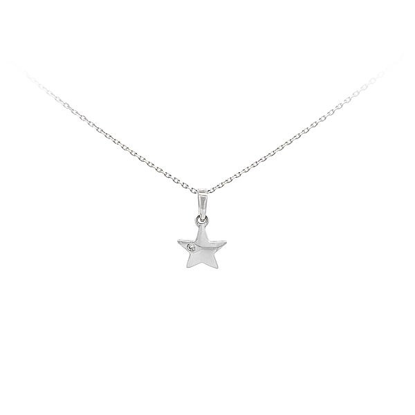 Mặt dây chuyền hình ngôi sao với đá zircon làm từ vàng trắng