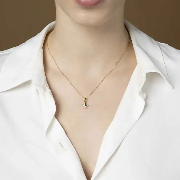 Mặt dây chuyền sao vàng đính đá zircon