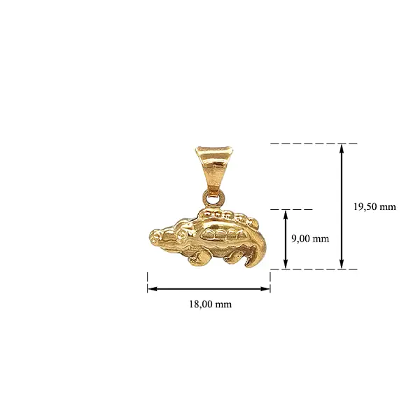 Mặt dây chuyền hình cá sấu bằng vàng