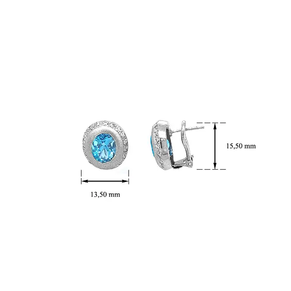 Vòng tai vàng đính đá zircon