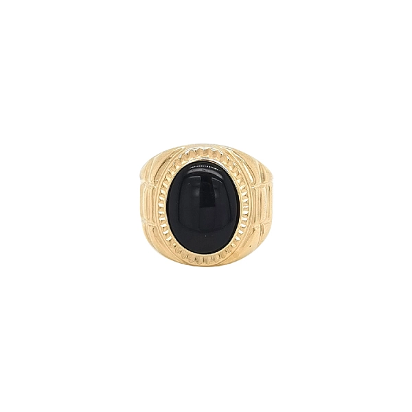 Nhẫn nam vàng có đá onyx
