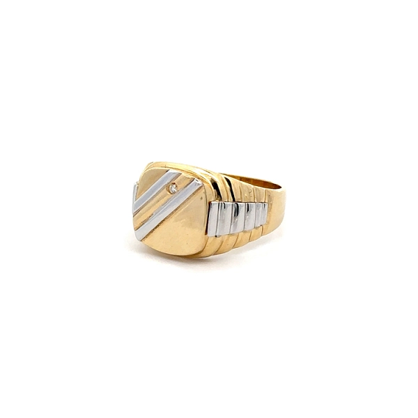 Nhẫn nam đính đá zircon làm từ vàng kết hợp