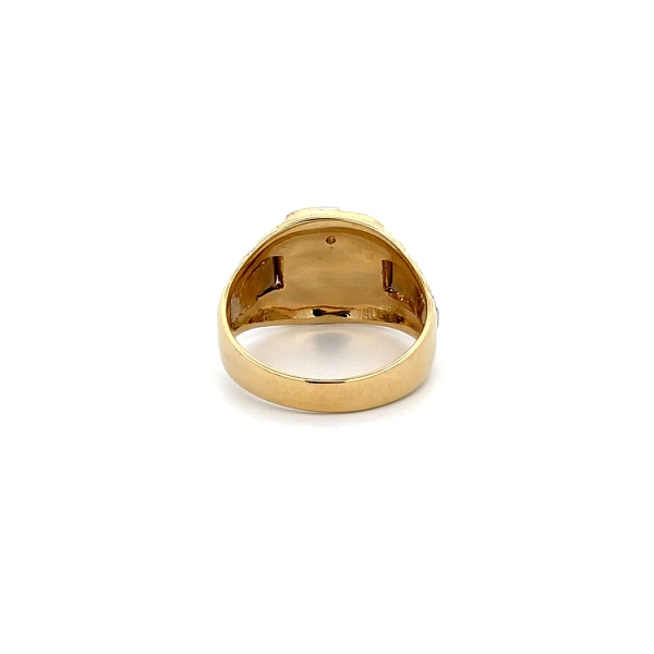 Nhẫn nam đính đá zircon làm từ vàng kết hợp