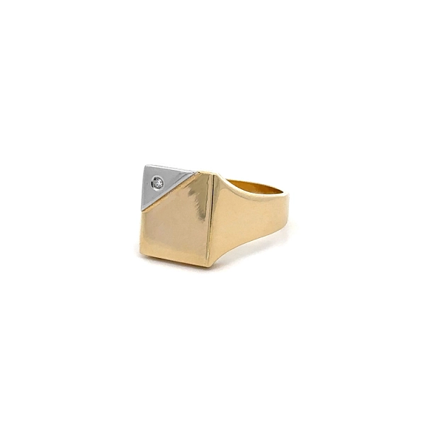 Nhẫn nam đính đá zircon làm từ vàng kết hợp
