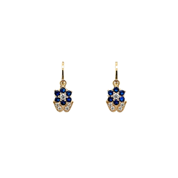Vòng tai trẻ em vàng với đá sapphire