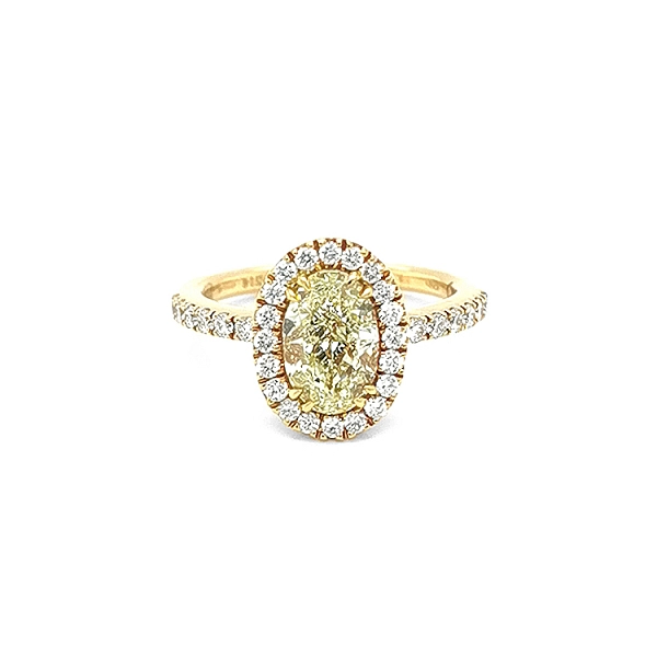 Nhẫn đính hôn bằng vàng với kim cương vàng kiểu fancy