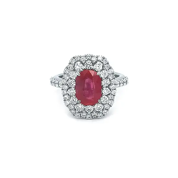 Nhẫn vàng đính ruby và kim cương