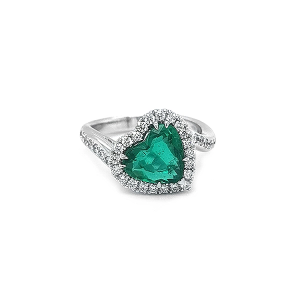 Nhẫn vàng Crivelli đính ngọc lục bảo và kim cương