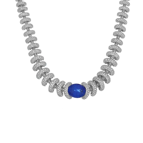 Vòng cổ vàng đính Tanzanite và kim cương