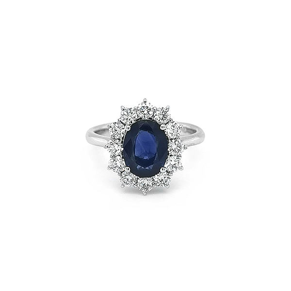 Nhẫn vàng đính sapphire và kim cương