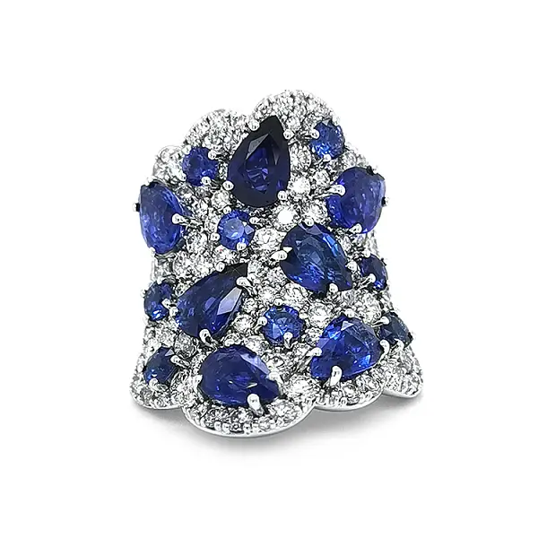 Nhẫn vàng Crivelli đính sapphire và kim cương