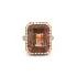 Nhẫn vàng hồng với tourmaline hồng và kim cương