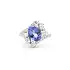 Nhẫn vàng trắng 18K đính đá Tanzanite và kim cương