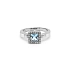 Nhẫn vàng đính đá topaz xanh và kim cương