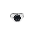 Nhẫn vàng đính đá spinel xanh và kim cương