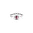 Nhẫn ruby với kim cương trắng vàng