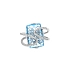 Nhẫn vàng đính đá topaz xanh và kim cương
