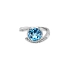 Nhẫn vàng đính đá topaz xanh và kim cương