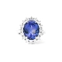 Nhẫn vàng trắng độc quyền với đá Tanzanite và kim cương lấp lánh