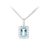Viên ngọc aquamarine lấp lánh được bao quanh bởi những viên kim cương trong trang sức cao cấp