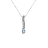 Mặt dây chuyền vàng đính đá topaz xanh và kim cương