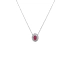 Mặt dây chuyền Ruby đính kim cương trắng vàng