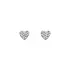 Bông tai hình trái tim bằng vàng trắng, trang trí bằng đá zircon lấp lánh