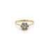 Nhẫn vàng hình hoa với đá topaz xanh