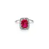 Nhẫn vàng trắng cao cấp gắn ruby và zircon