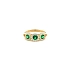 Nhẫn vàng đính ngọc lục bảo được bao quanh bởi những viên zircon tinh xảo
