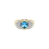 Nhẫn vàng cao cấp gắn topaz xanh và zircon