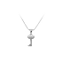 Chìa khóa dạng mặt dây chuyền với đá zircon trắng và vàng trắng