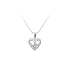 Mặt dây chuyền hình trái tim với đá zircon trắng vàng