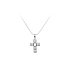 Mặt dây chuyền thánh giá với đá zircon trắng và vàng trắng