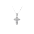 Mặt dây chuyền thánh giá với đá zircon trắng và vàng trắng