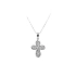 Mặt dây chuyền thánh giá với đá zircon trắng và vàng trắng