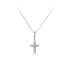 Mặt dây chuyền hình thánh giá với đá zircon trắng và vàng trắng