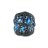 Nhẫn vàng đính đá topaz xanh và kim cương đen