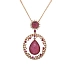 Mặt dây chuyền vàng đính ruby và kim cương