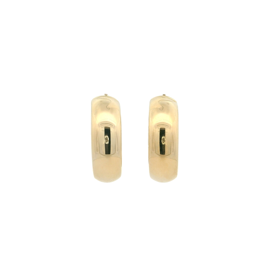 Hoa Tai Vòng Bản Rộng Bằng Vàng Vàng 14K, Ø 27,30 mm