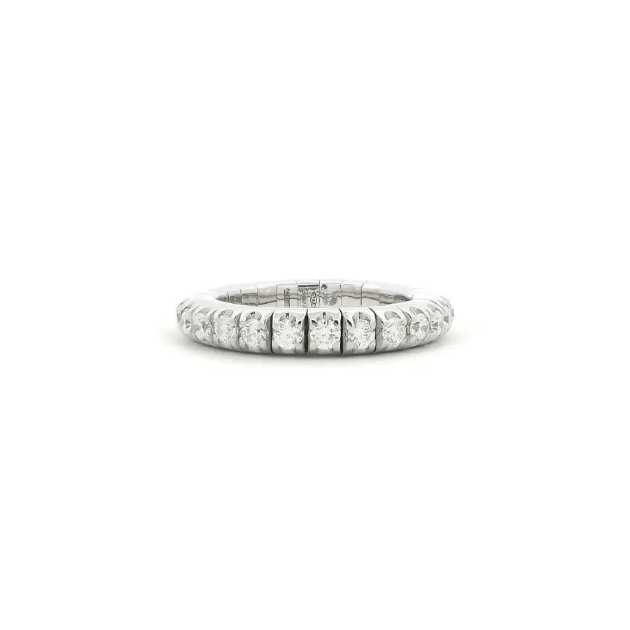 Nhẫn Eternity vàng trắng 18K đính kim cương 1,04 ct