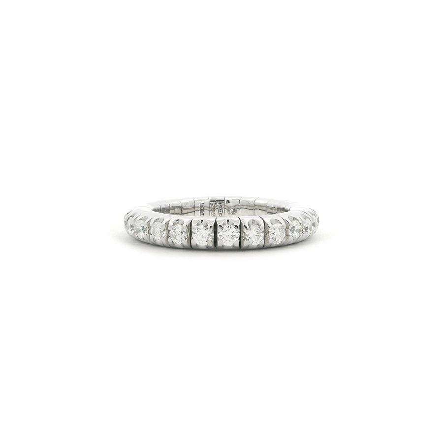 Nhẫn Eternity vàng trắng 18K đính kim cương 1,04 ct