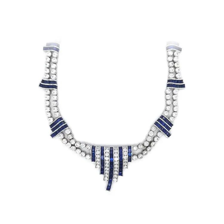 Dây chuyền vàng trắng đính pha lê Swarovski