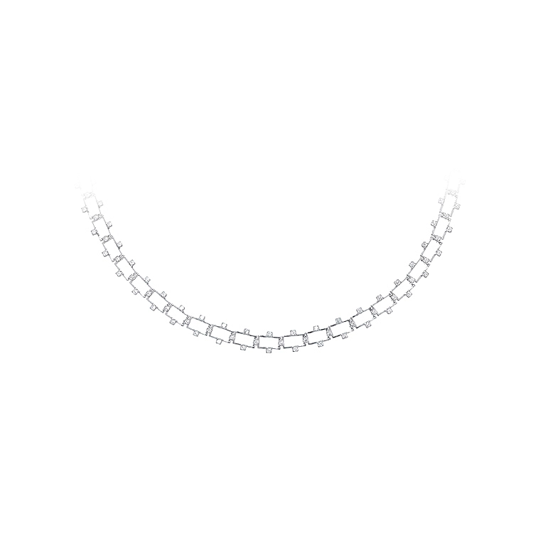 Dây chuyền nữ vàng trắng đính đá zirconia