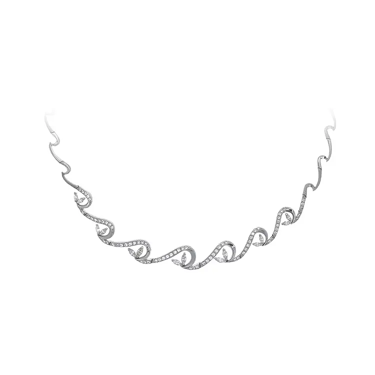 Dây chuyền nữ vàng trắng đính đá zirconia thanh lịch