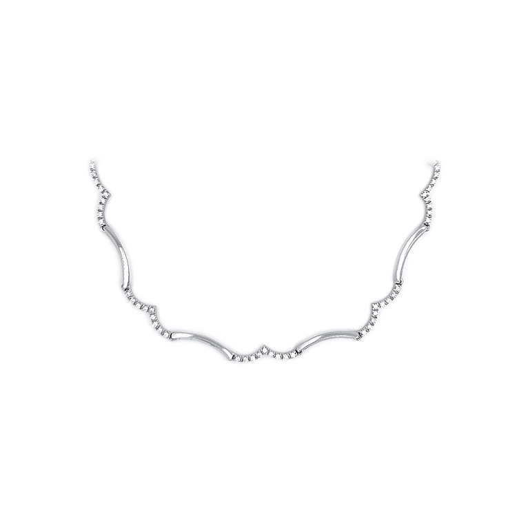 Dây chuyền nữ vàng trắng đính đá zirconia thanh lịch
